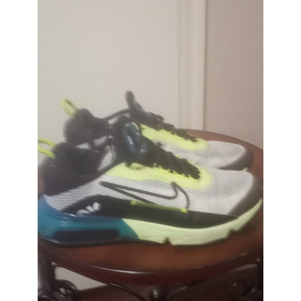 Nike Air Max 2090 Casual Shoes White Black Volt Blue CJ4066 101 5Y Women's 6.5